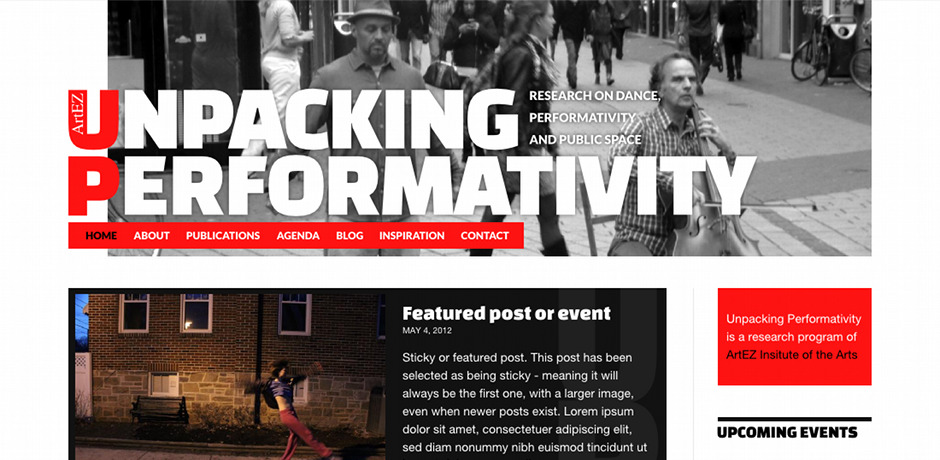 Site web en WordPress pour Unpacking Performativity
